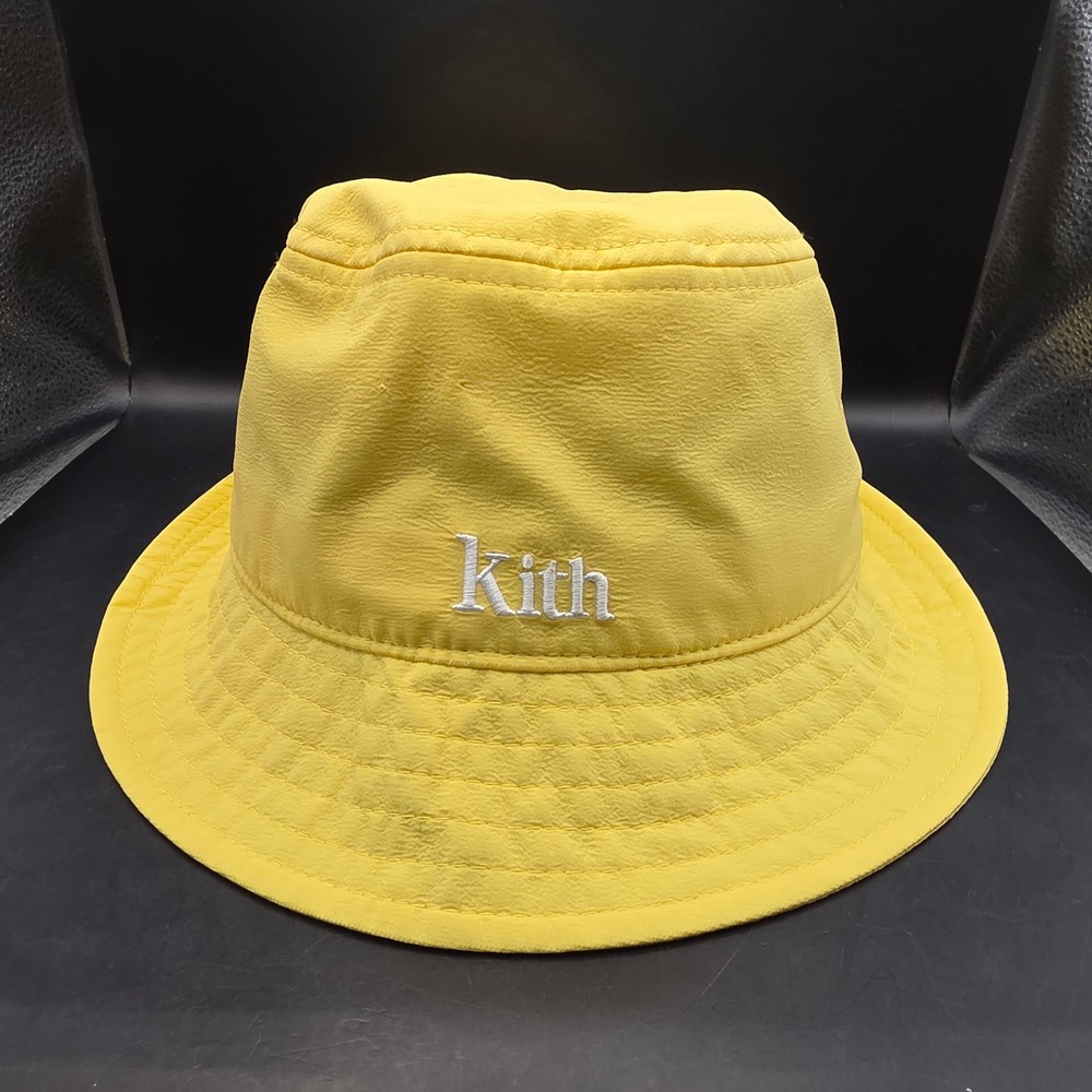 Kith Swim Bucket Hat Mens OS Yellow Nylon Embroidered Logo